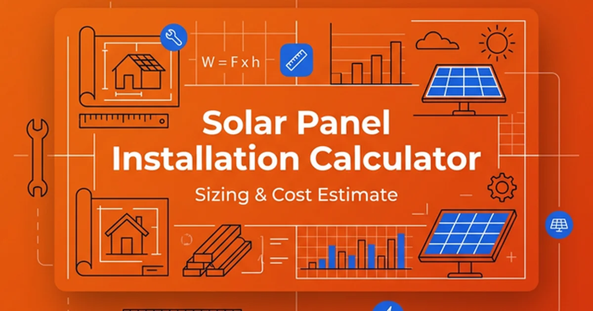 Solar Panel Installation Calculator: Sizing & Cost Estimate
